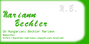 mariann bechler business card